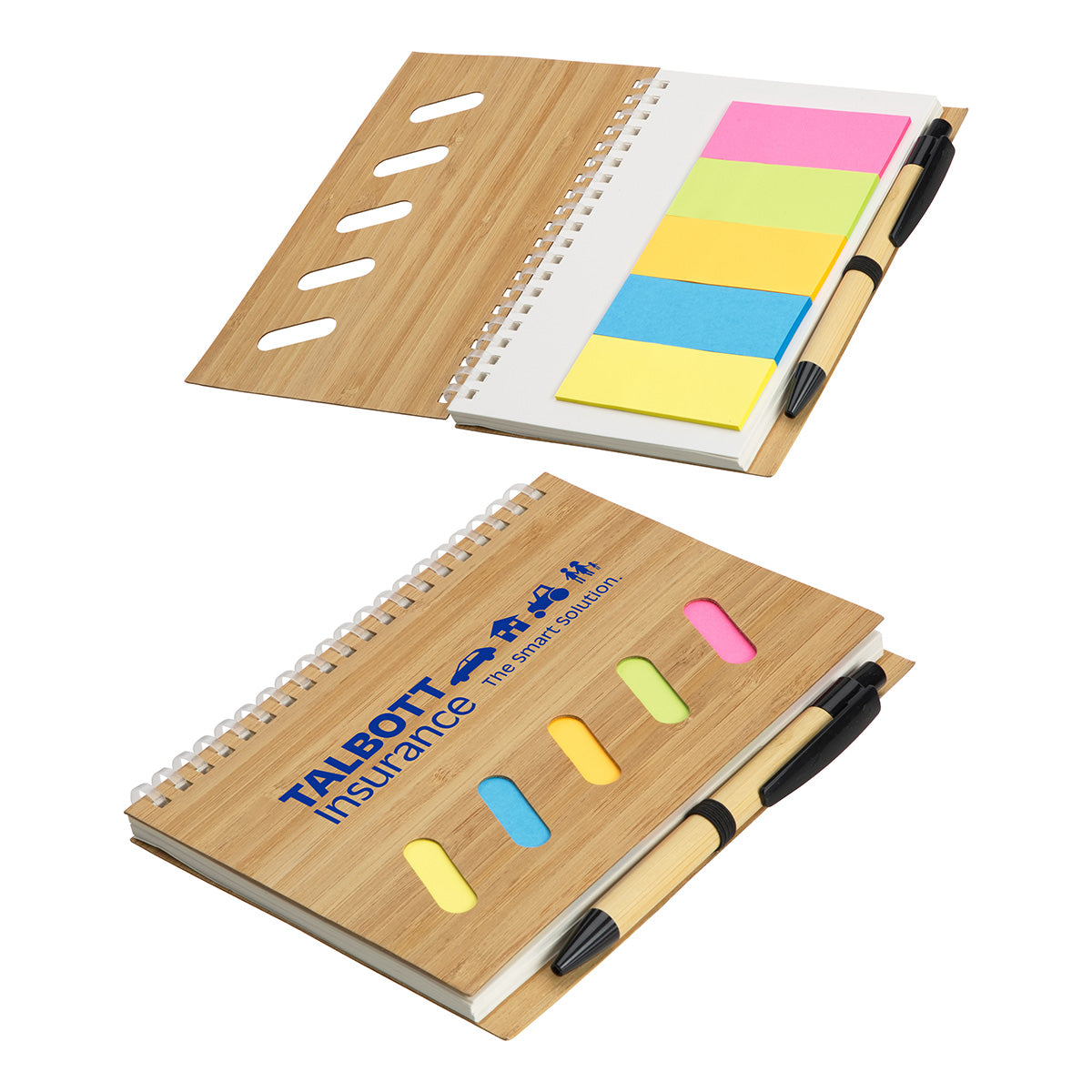 Stringless Notebook Bamboo Soft Spiral Notebook With Sticky Notes – RushKing