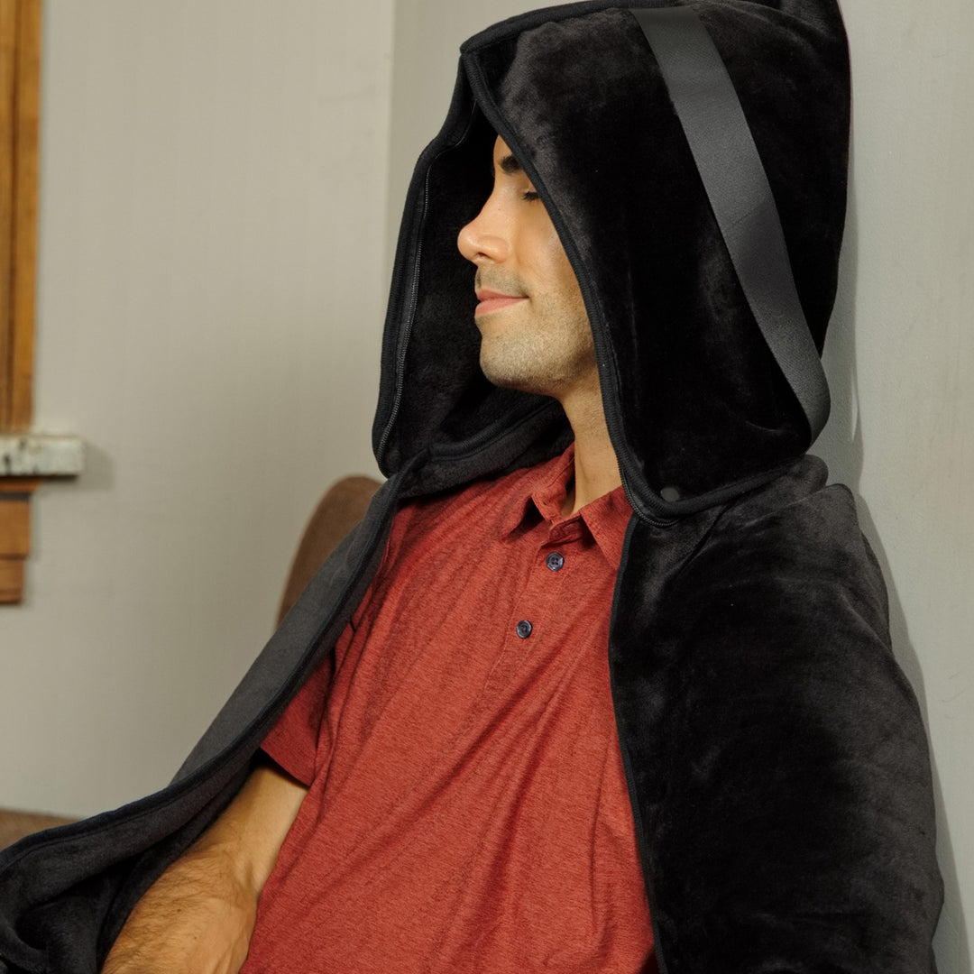 Cuddle Micro Plush Travel Blanket with Attachable Hood & Pillow Case