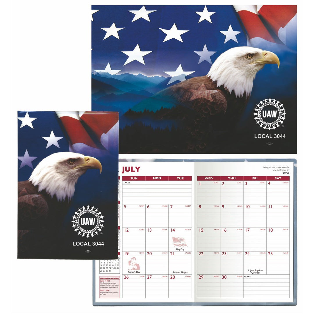 Stock Full Color Vinyl 7"X10" Patriotic Planner w/ Academic Insert