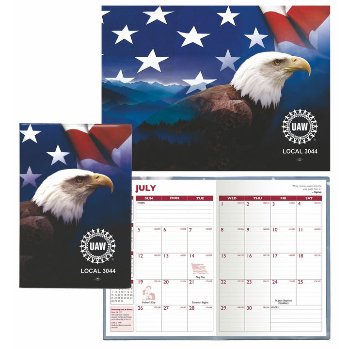 Stock Full Color Vinyl 7"X10" Patriotic Planner w/ Academic Insert