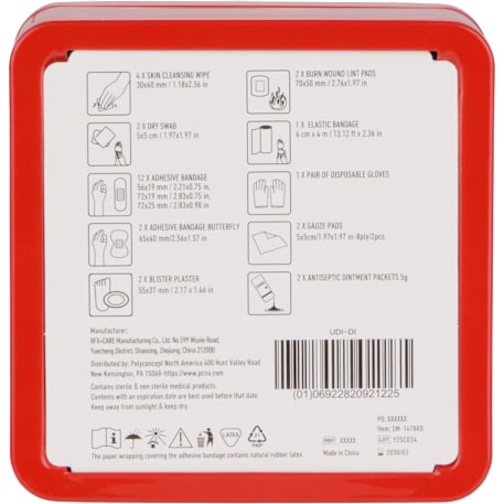 30-Piece First Aid Kit with Tin Case