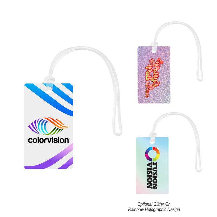 Acrylic Bag Tag - Rectangle- 1 ⅛" W x 2" H x ¾" D