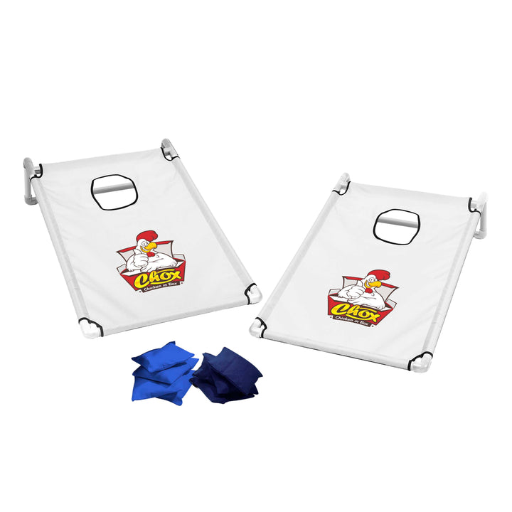 Portable Cornhole, 4 Navy & Royal Bean Bags