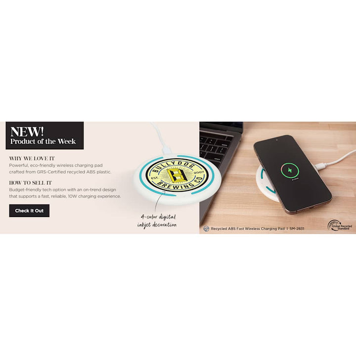 Recycled ABS Fast Wireless Charging Pad