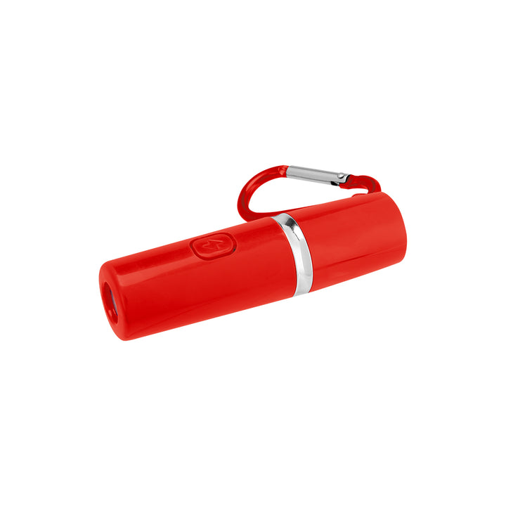 Rechargeable Portable Alarm And Flashlight With Carabiner Attachment