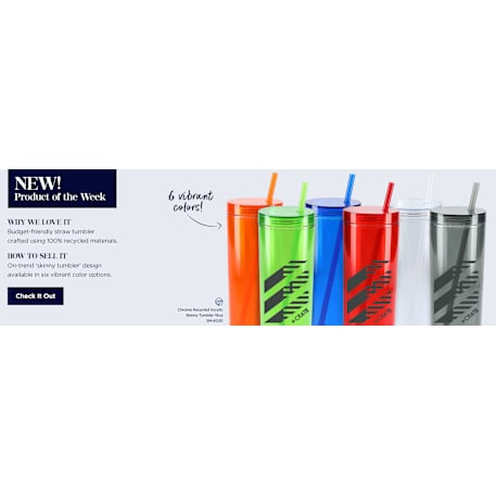 Chroma Recycled Acrylic Straw Tumbler 16oz