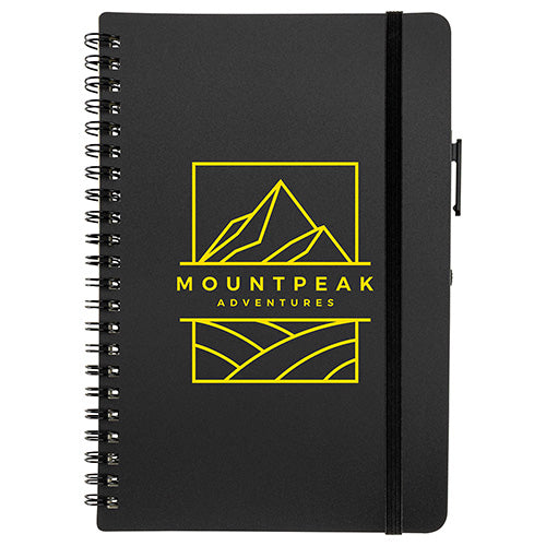 Avignon Repreve® Recycled Hardcover Spiral Notebook with Pen