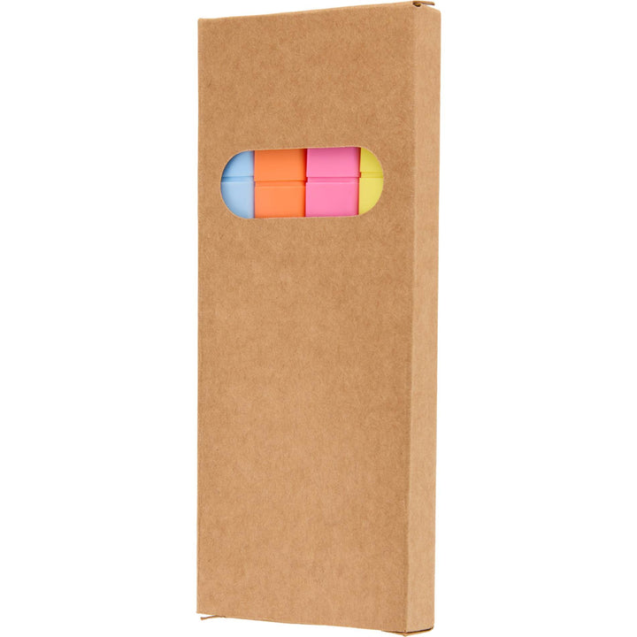 4-Piece Square Recycled Highlighter Set