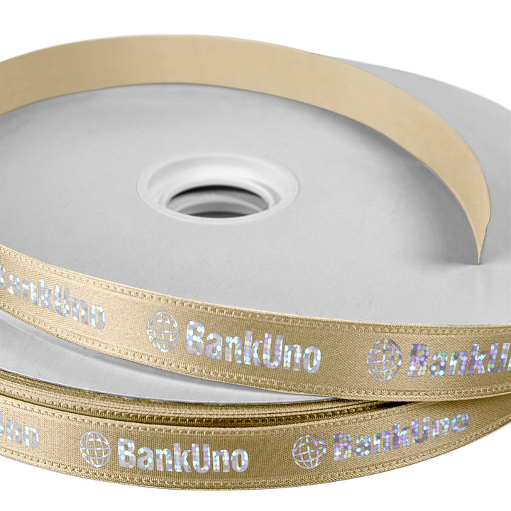 5/8" Badge Satin Ribbon - 100yd Roll - Foil Print