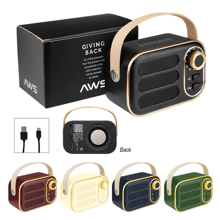 AWS Retro Boom FM Radio & Wireless Speaker