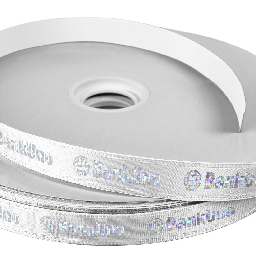 5/8" Badge Satin Ribbon - 100yd Roll - Foil Print