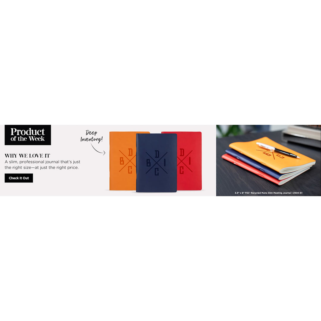 5.5" x 8" FSC ® Recycled Mano Slim Meeting Journal