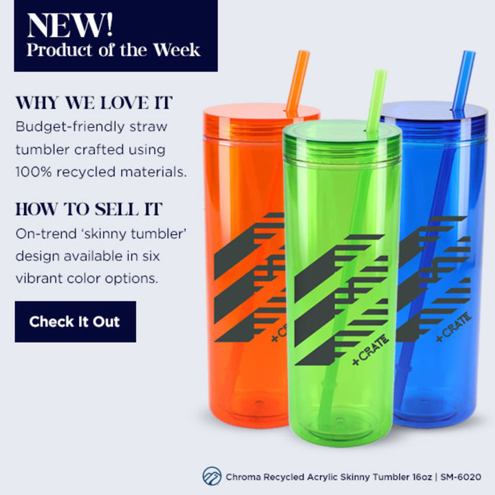 Chroma Recycled Acrylic Straw Tumbler 16oz