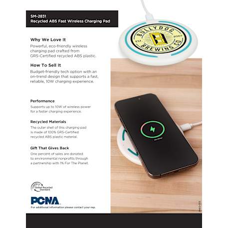 Recycled ABS Fast Wireless Charging Pad