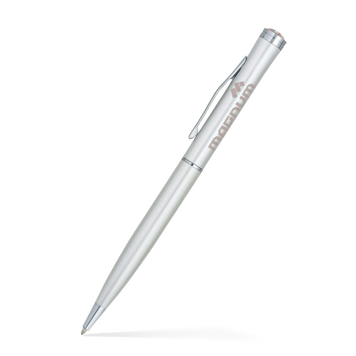 Aluminum Ballpoint Twist Metal Pen w/ Epoxy Dome Accent