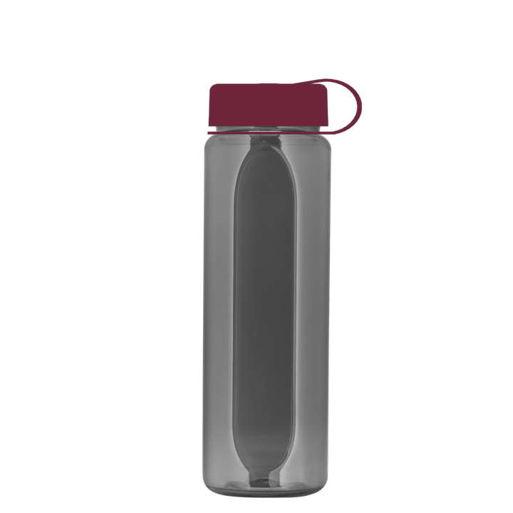 Boss Embossed RPET Bottle with Tethered Lid - 26 oz.