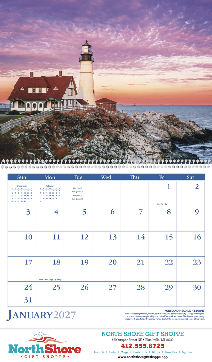 Triumph® Calendars Lighthouses Calendar