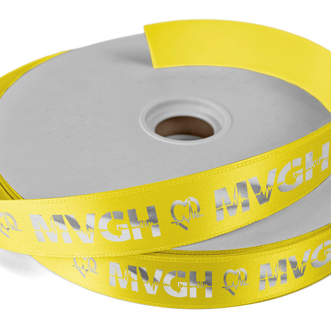 1" Badge Satin Ribbon - 100yd Roll - Foil Print