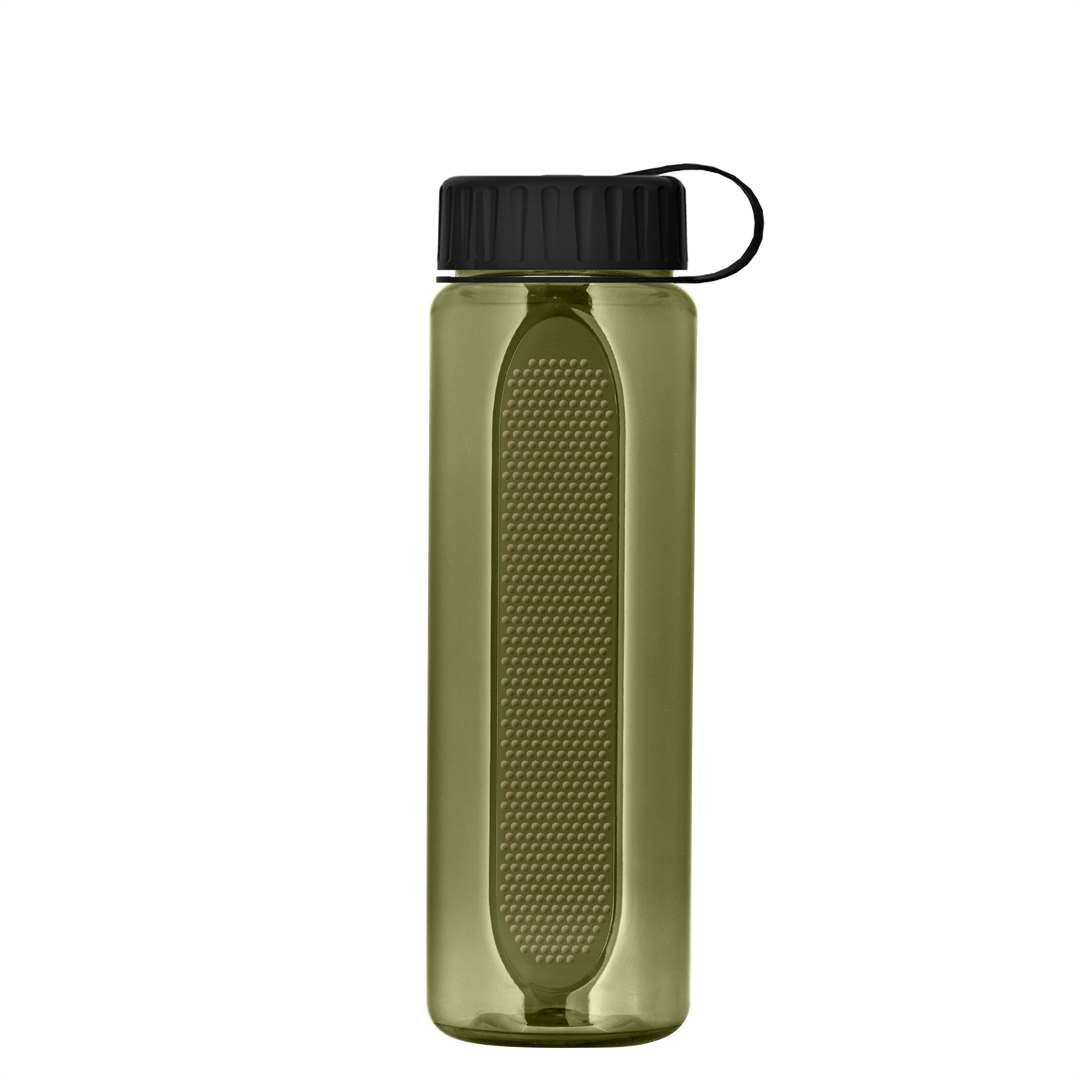 Boss Embossed RPET Bottle with Tethered Lid - 26 oz.