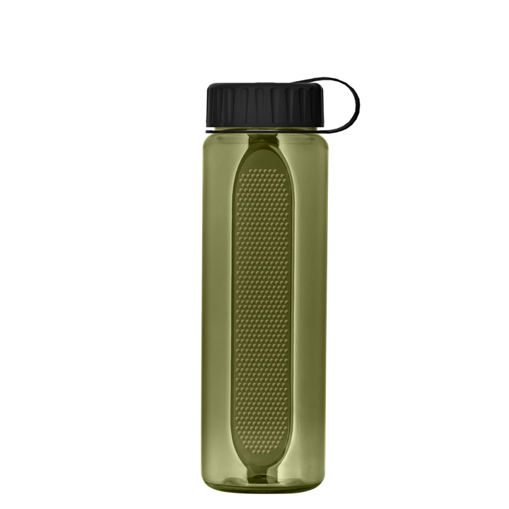 Boss Embossed RPET Bottle with Tethered Lid - 26 oz.