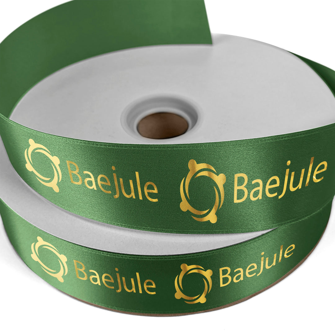 1 1/2" Badge Satin Ribbon - 100yd Roll - Foil Print