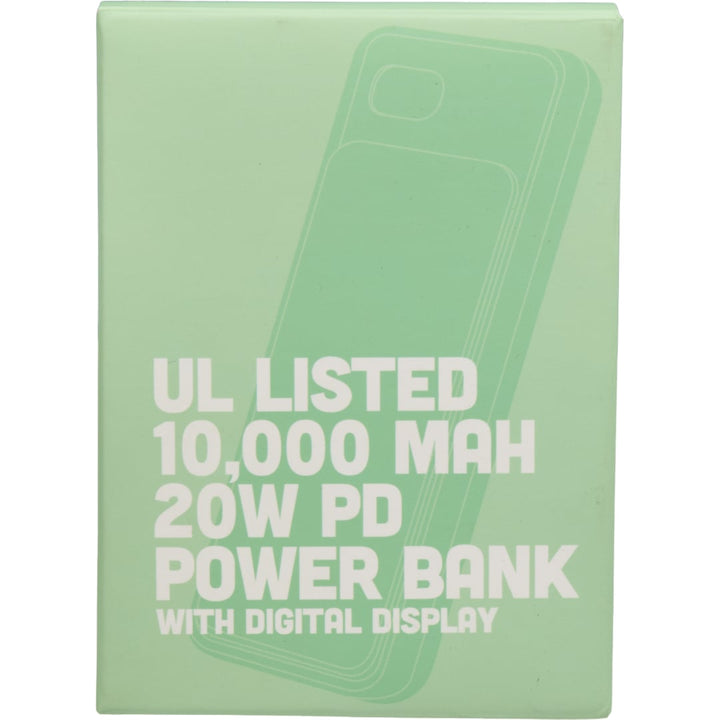 UL Listed 10000 mAh 20W Digital Display PowerBank