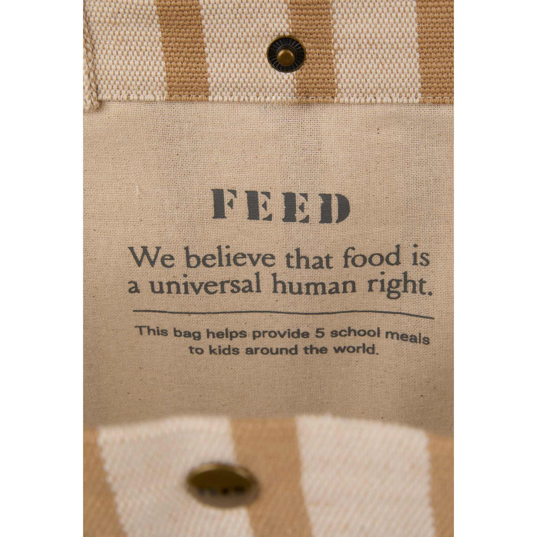 FEED Cotton and Jute Striped Tote