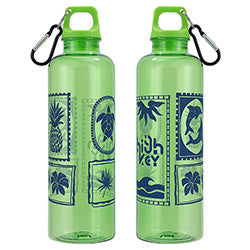 Aloha 25 oz RPET Reusable Translucent Bottle w/ Carabiner