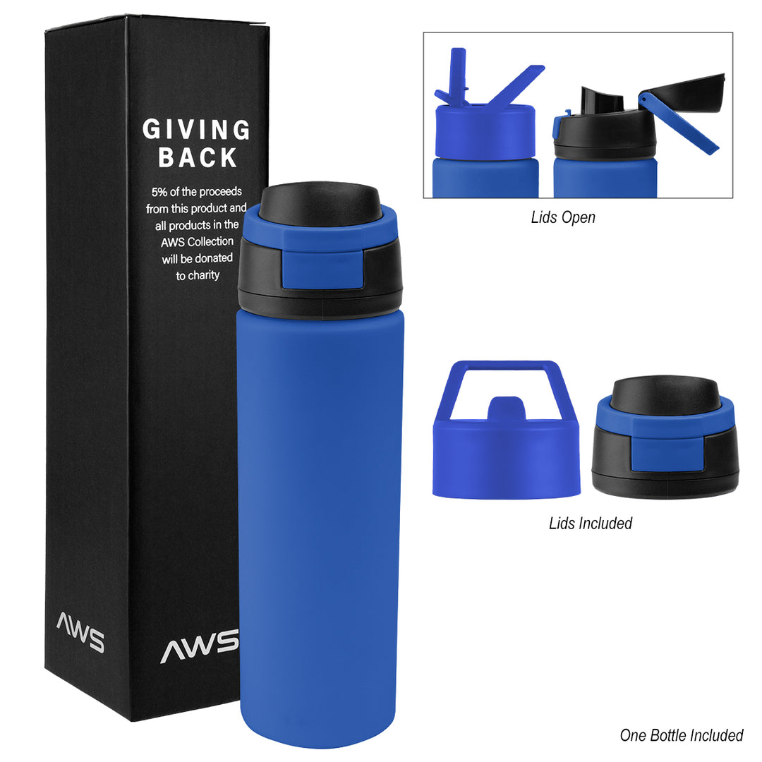 AWS 24 Oz. Pop Sip Recycled Stainless Steel Bottle Kit
