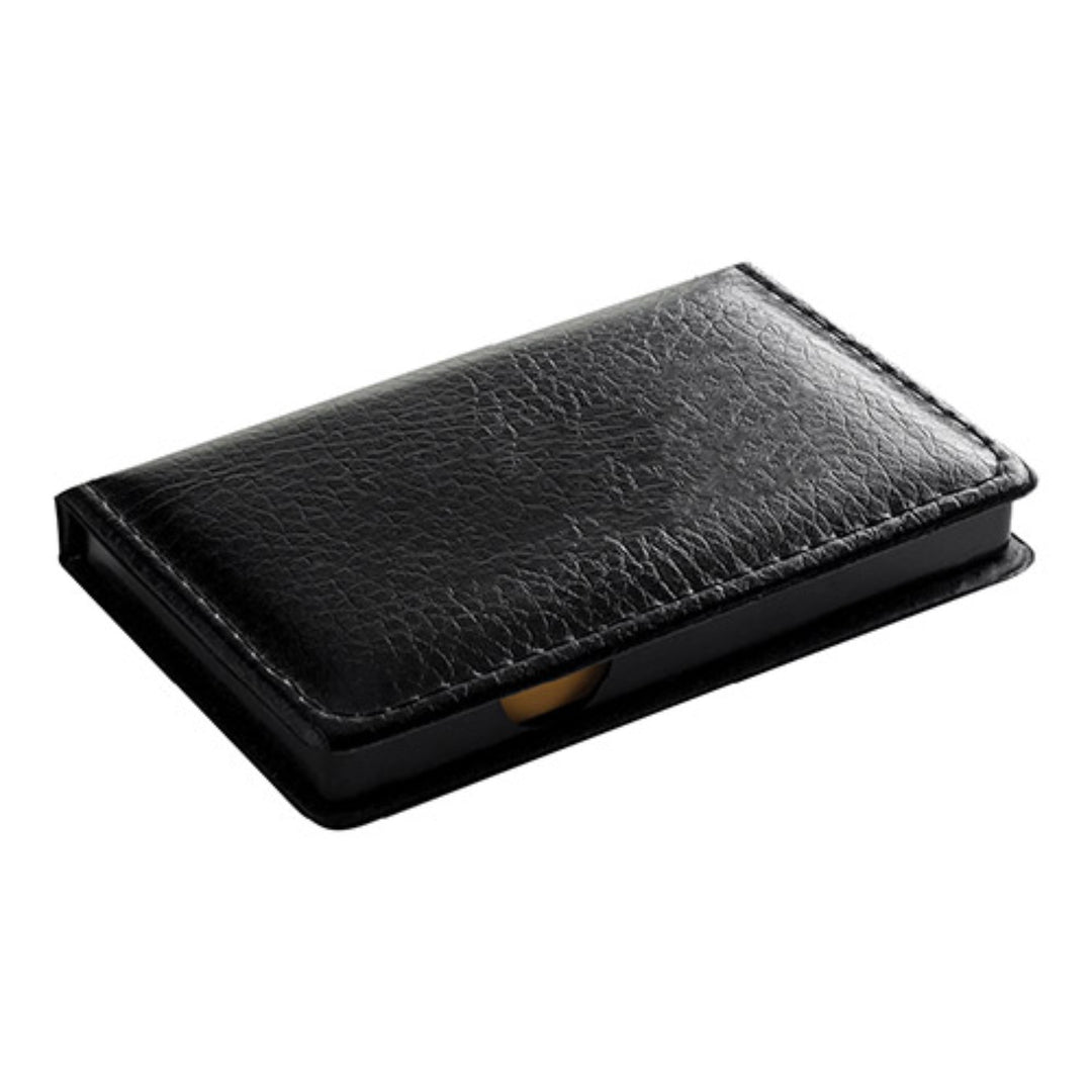 Leatherette Flip-Top Calendar Box with Sticky Sheets and Flags