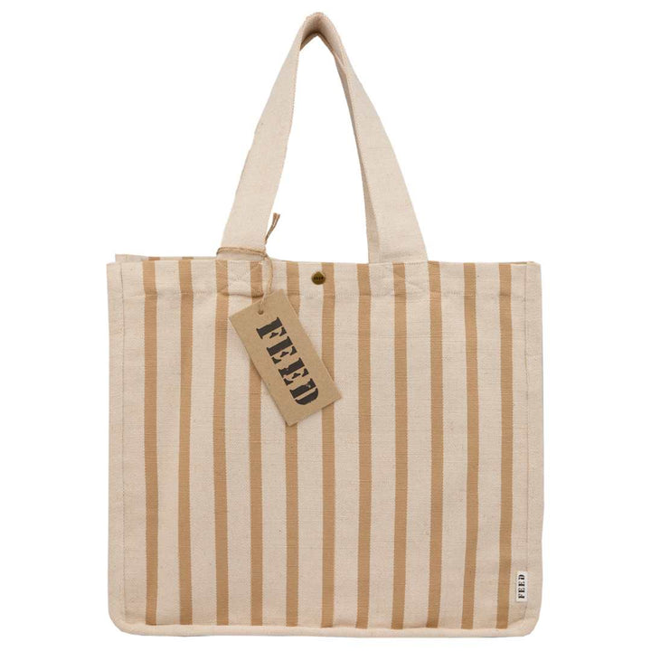 FEED Cotton and Jute Striped Tote