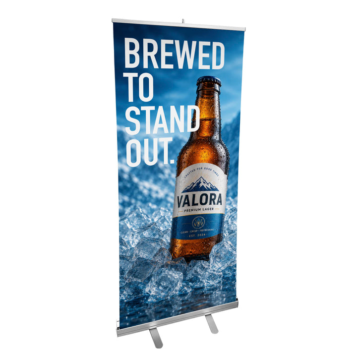 33 in. x 79 in. Pop-Up/Roll-Up Retractable Banner & Stand (FULL COLOR)