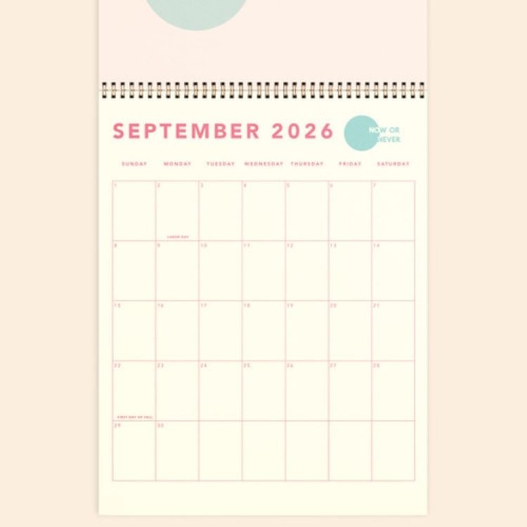 CALENDAR - JUMBO - VERTICAL - TEXT WEIGHTWITH COLOR GUTS