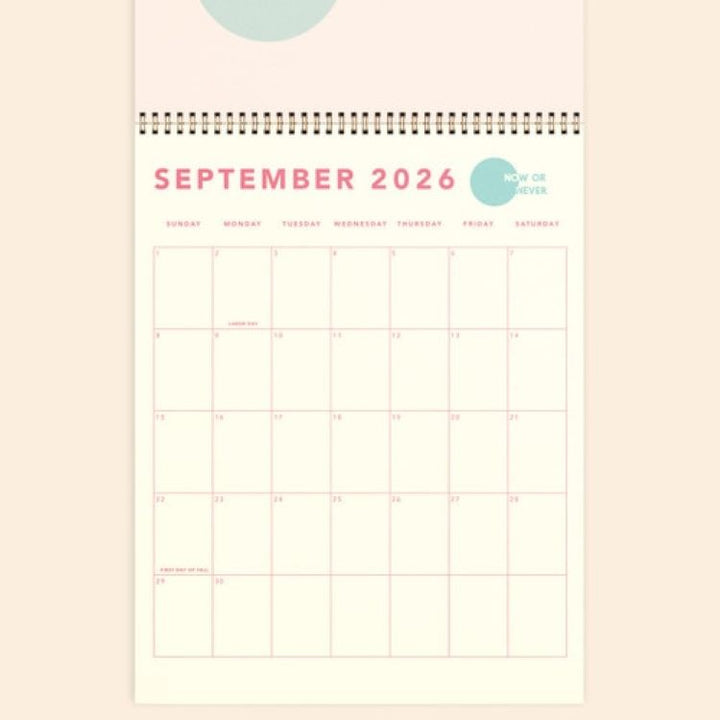 CALENDAR - JUMBO - VERTICAL - TEXT WEIGHTWITH COLOR GUTS