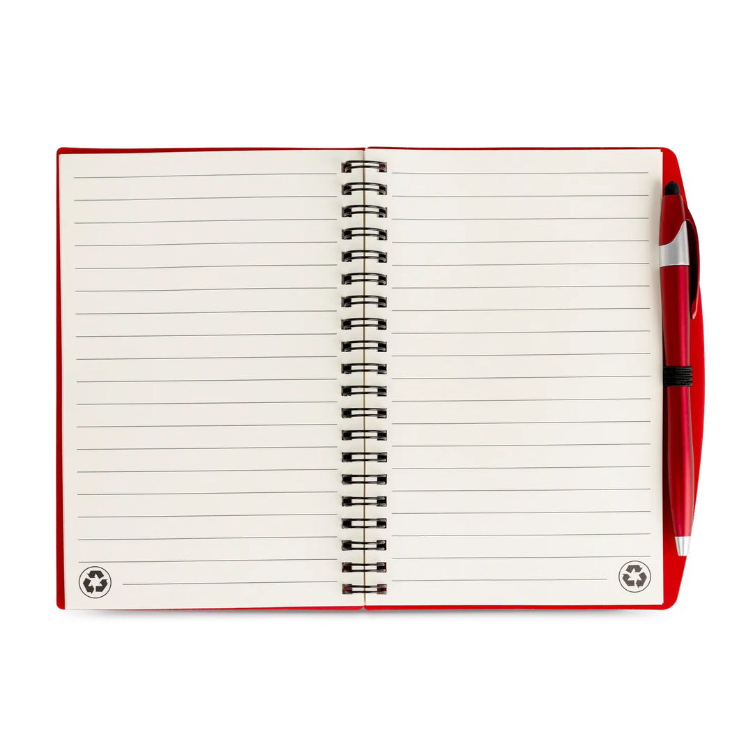 SpiralScript 5.5 x 7 Plastic Spiral Journal with Pen