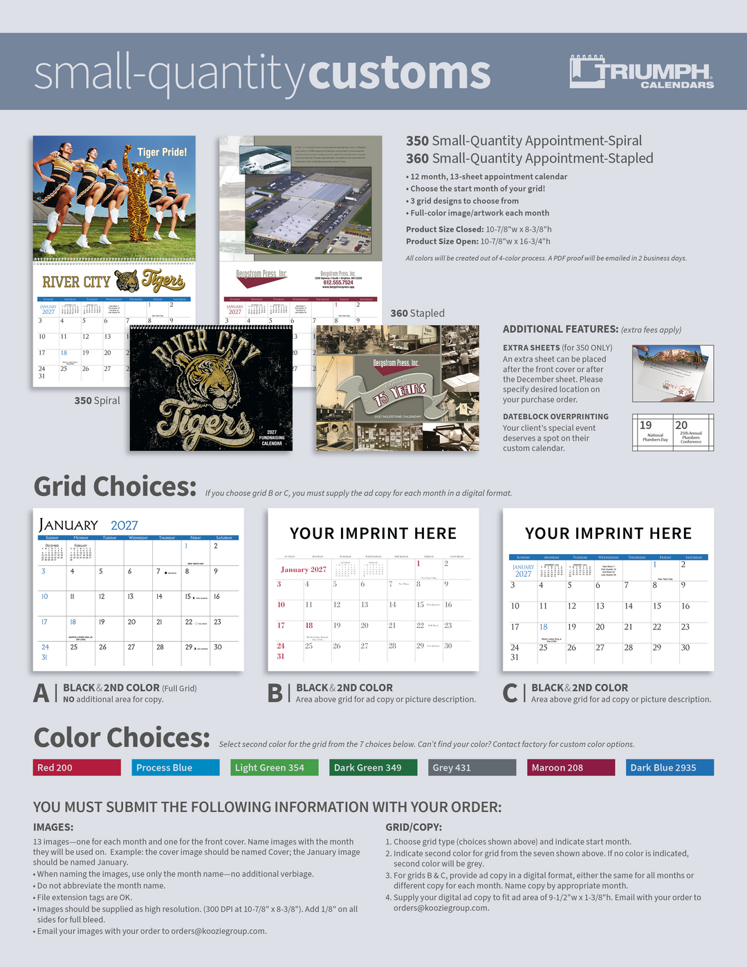 Triumph® Calendars Small Quantity Custom - Spiral Calendar