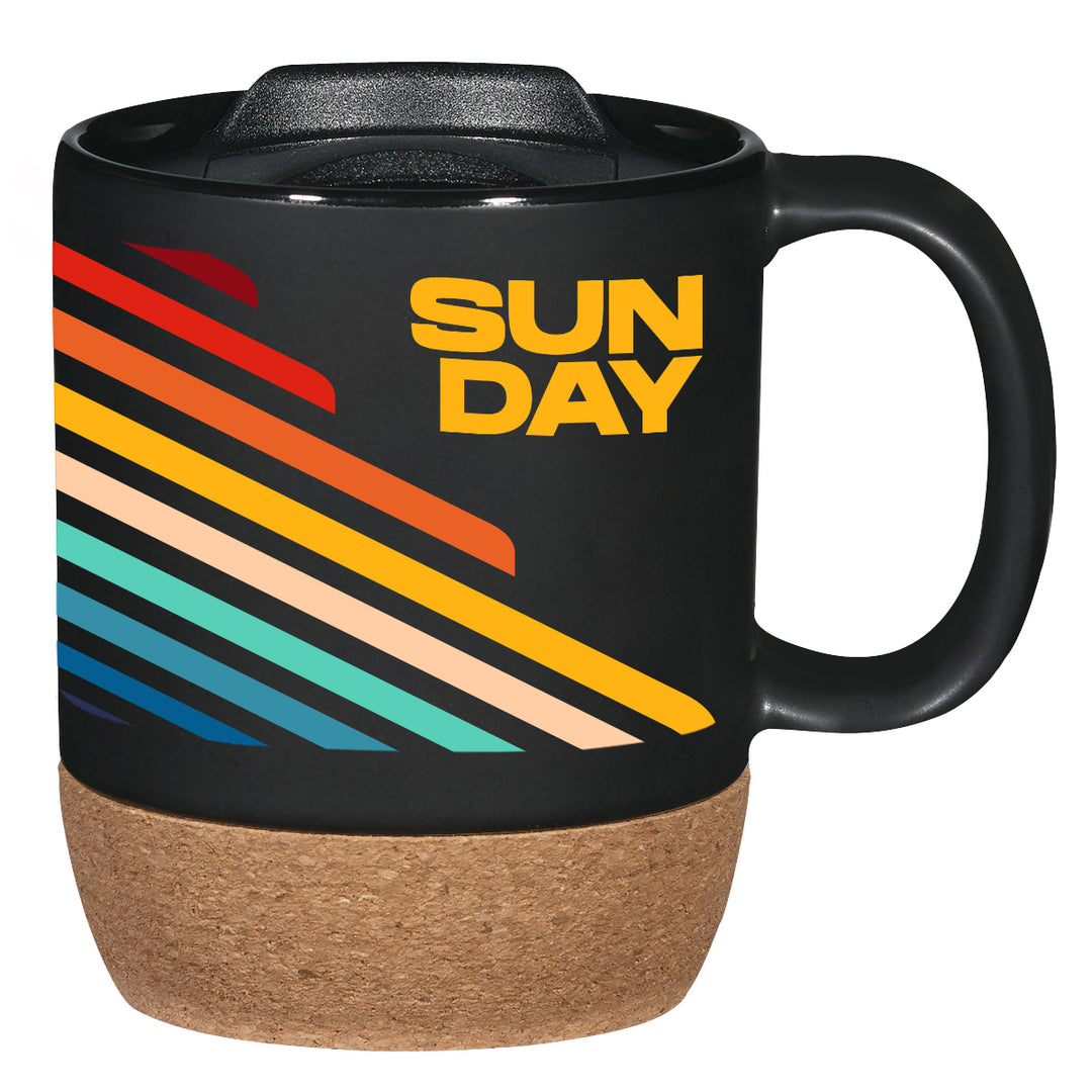 14 Oz. Full Color Cork Base Ceramic Mug