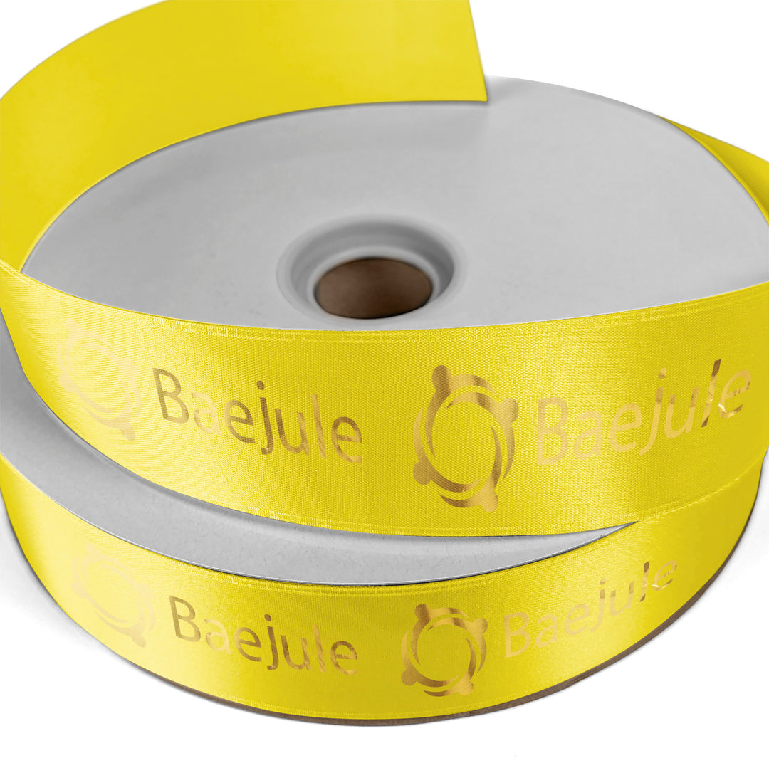 1 1/2" Badge Satin Ribbon - 100yd Roll - Foil Print