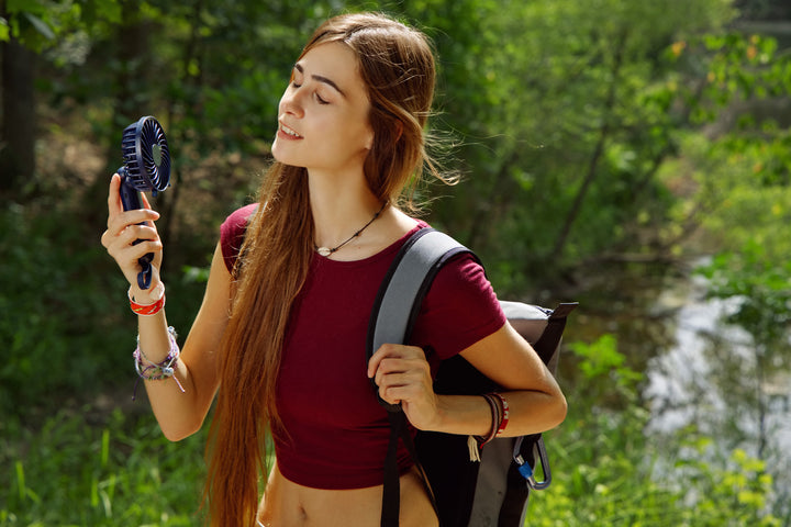 Quiet Breeze Rechargeable Hand Fan with Carabiner