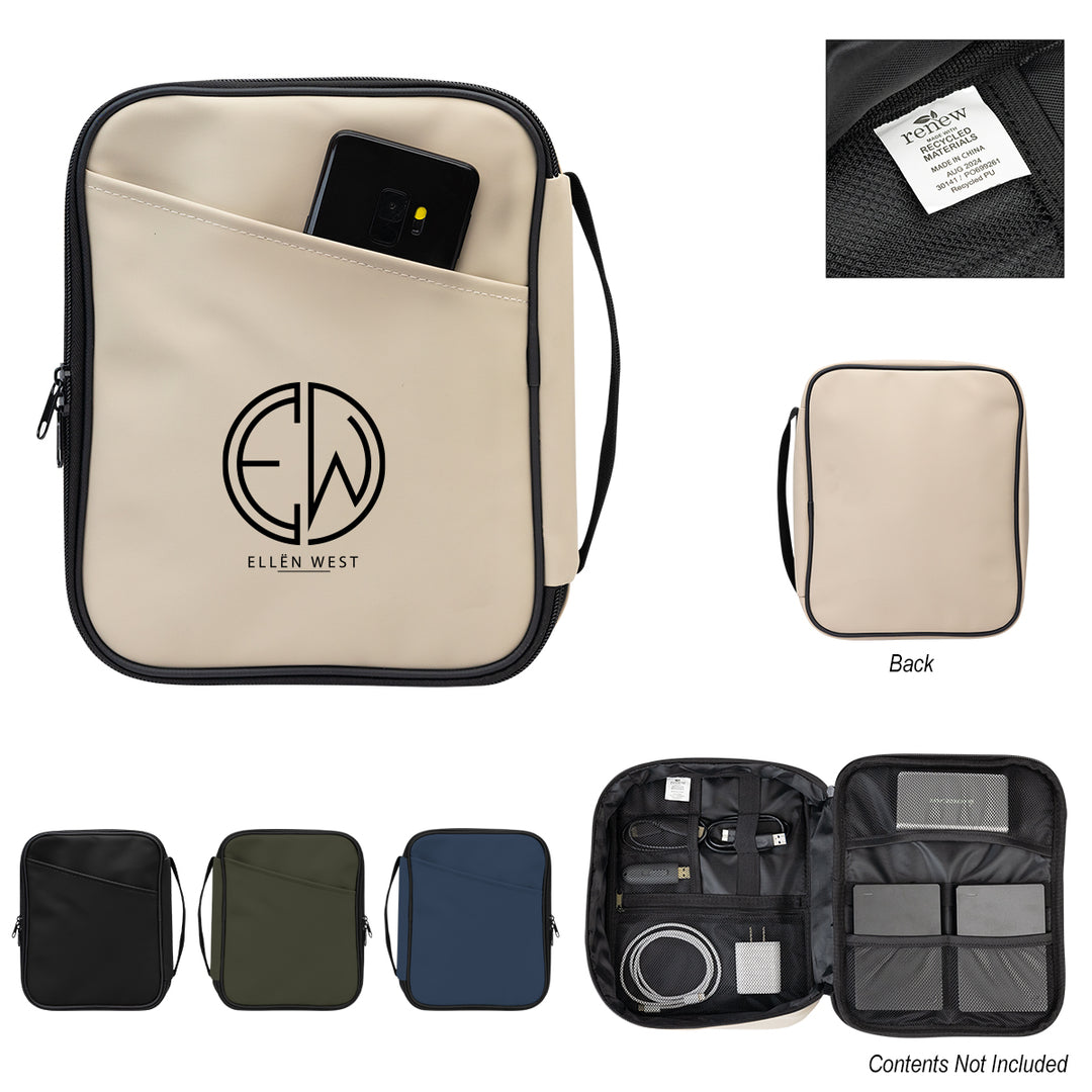 Hudson rPET Leatherette Tech Organizer