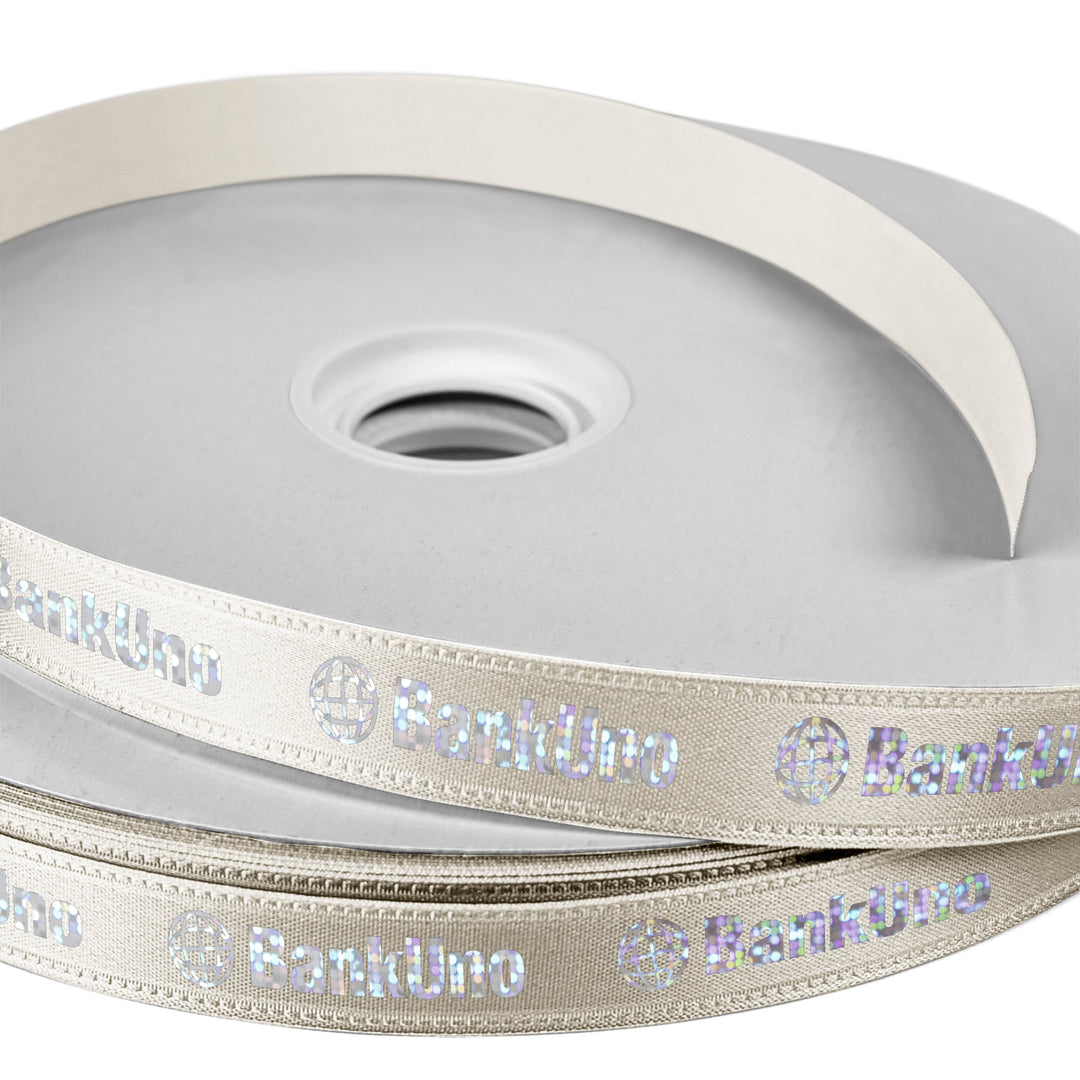 5/8" Badge Satin Ribbon - 100yd Roll - Foil Print