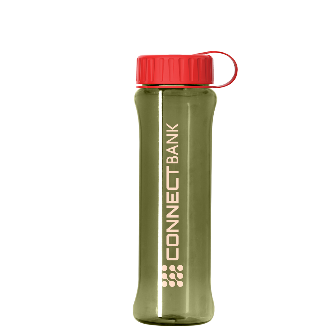 Boss Embossed RPET Bottle with Tethered Lid - 26 oz.