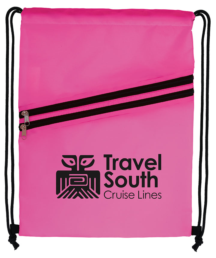 Good Value™ Neon Multi-Zippered Drawstring Backpack