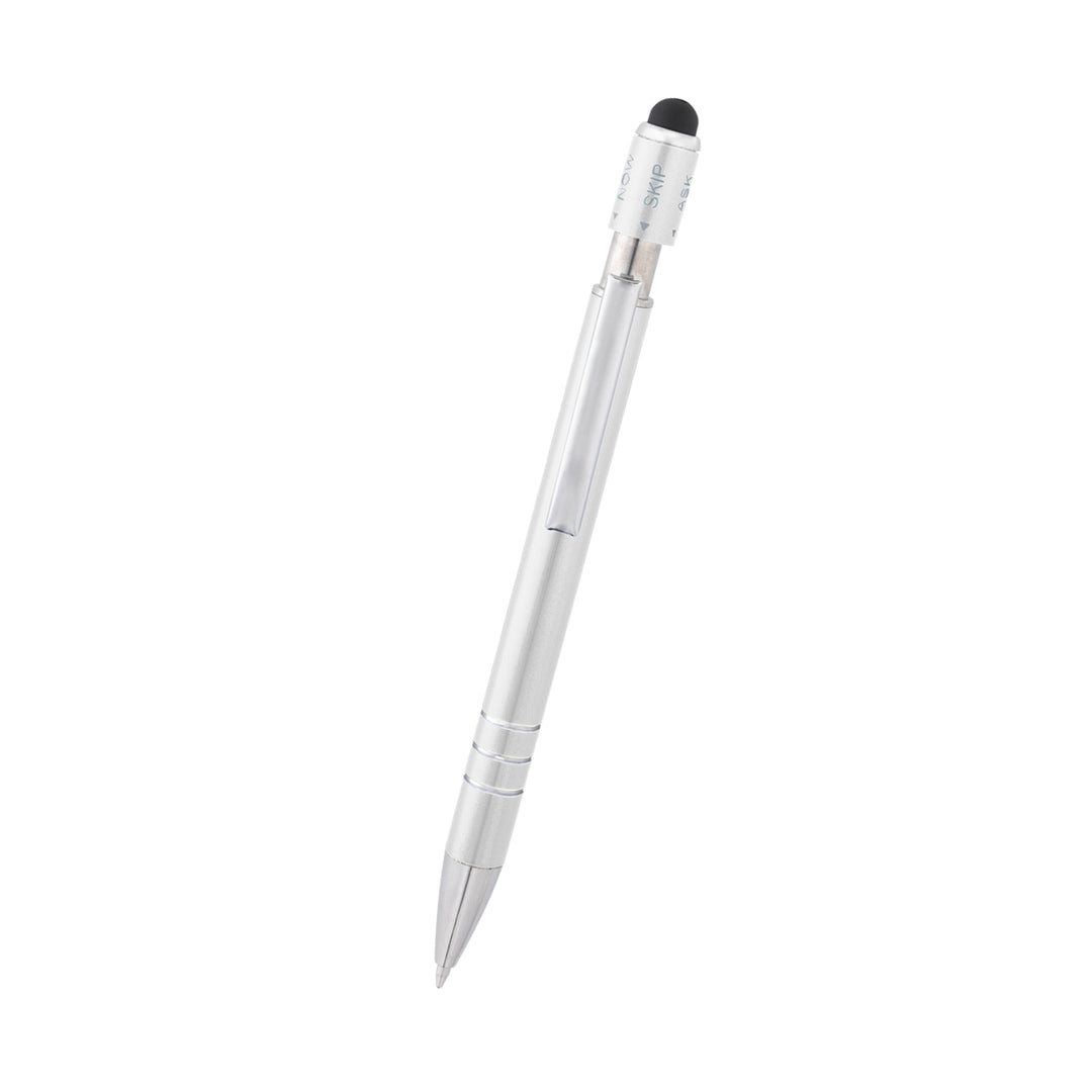 Recycled Aluminum Spin Game Top Pen With Stylus
