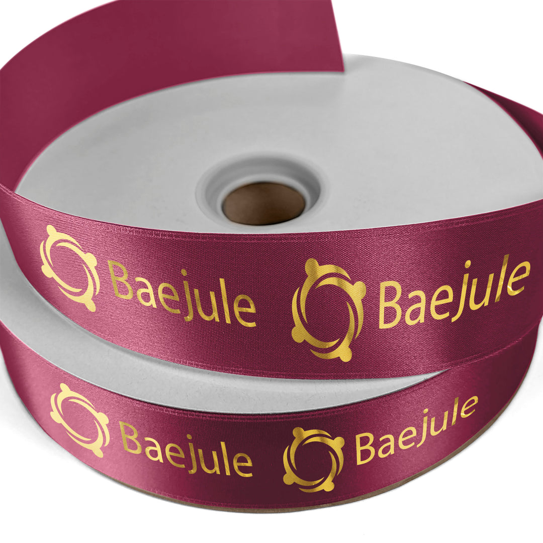1 1/2" Badge Satin Ribbon - 100yd Roll - Foil Print