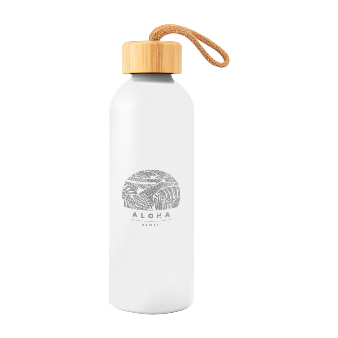 25 Oz. Full Laser Blaire Recycled Aluminum Bottle With Bamboo Lid