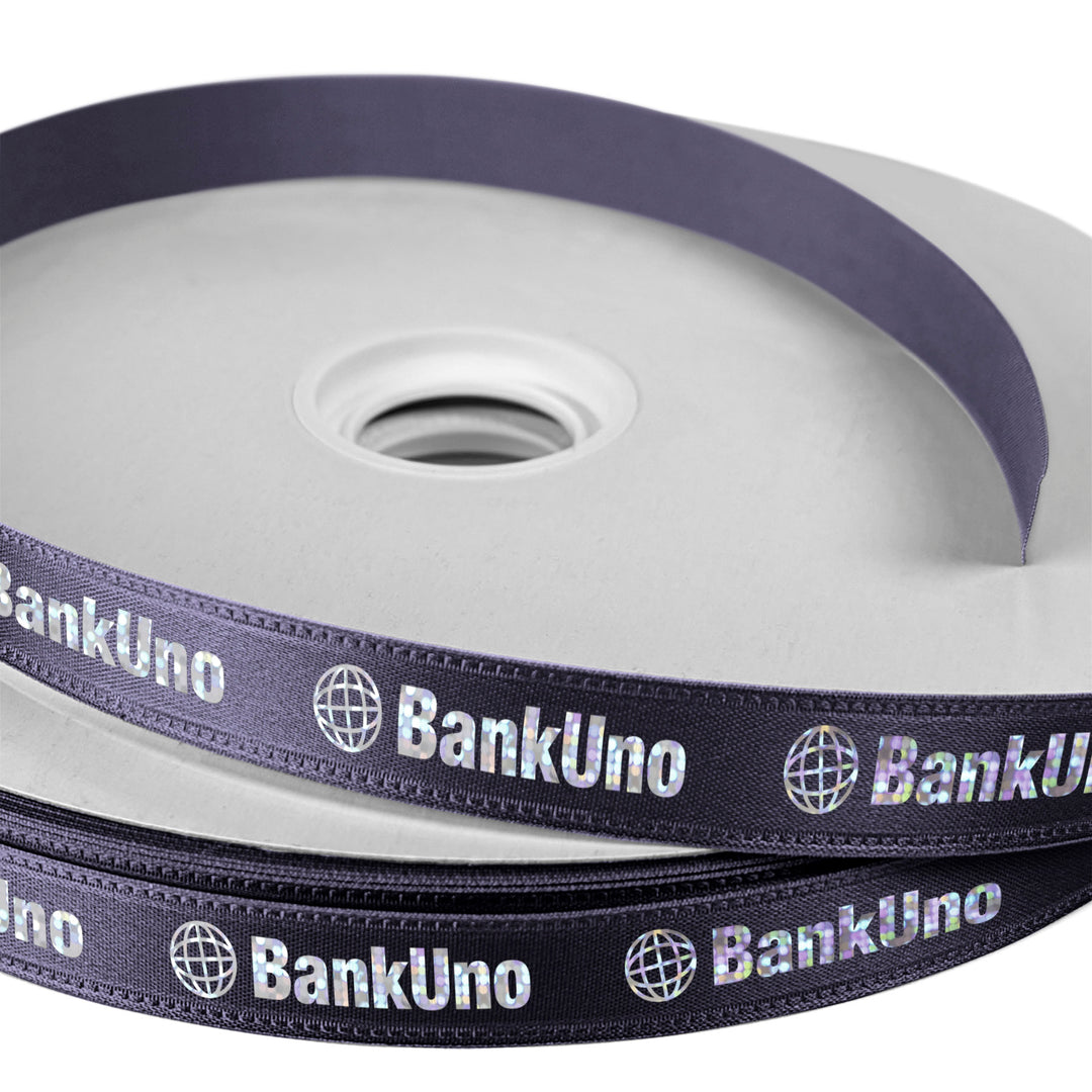 5/8" Badge Satin Ribbon - 100yd Roll - Foil Print