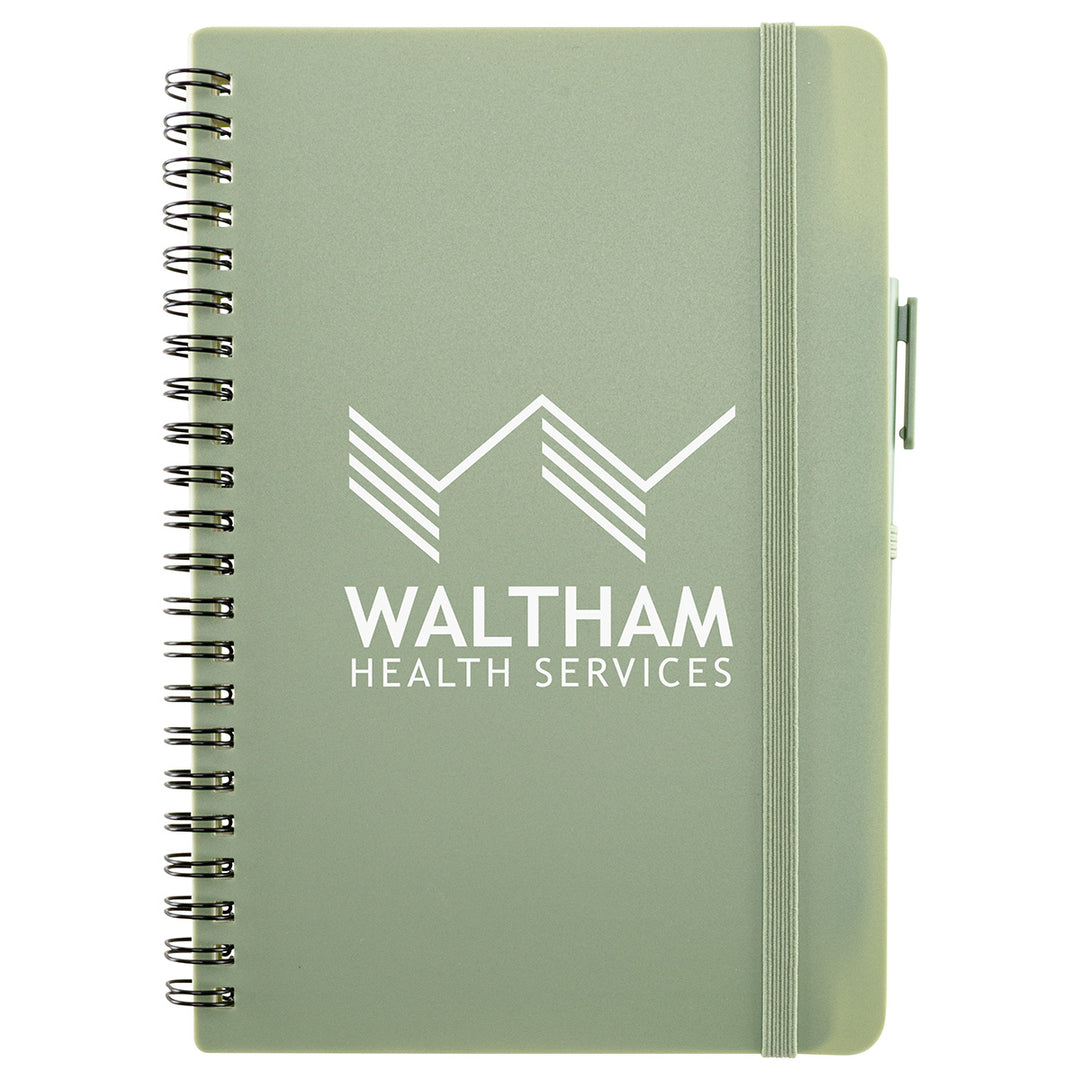 Avignon Repreve® Recycled Hardcover Spiral Notebook with Pen