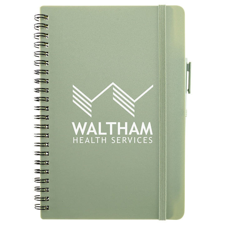 Avignon Repreve® Recycled Hardcover Spiral Notebook with Pen