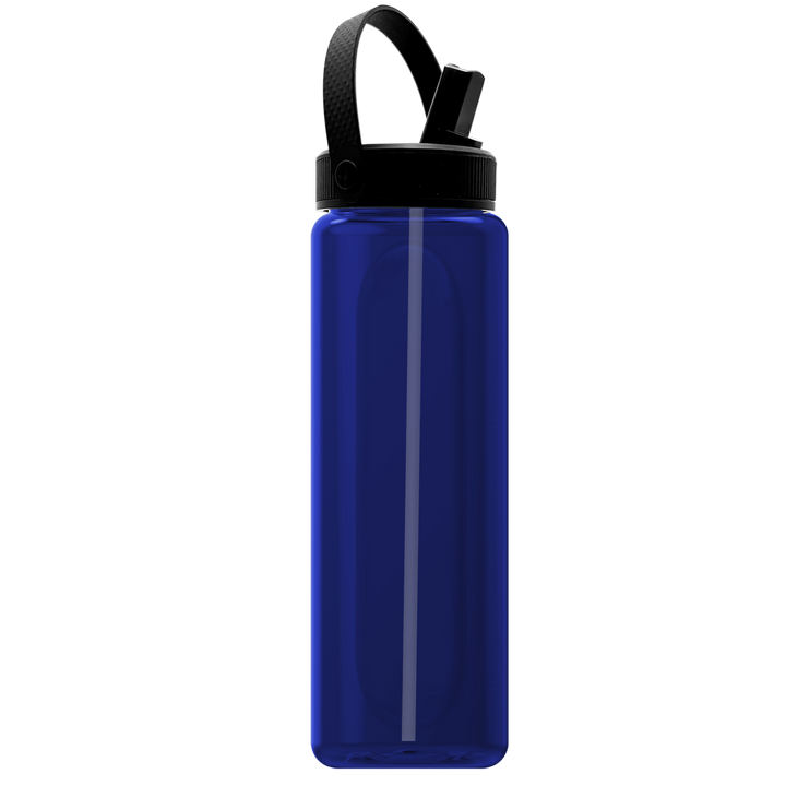 Garyline® Boss Embossed RPET Bottle with Flip-Straw, Swivel Handle Lid - 26 oz.